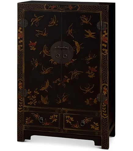 Amazon.com - ChinaFurnitureOnline 60in Black Lacquer Chinoiserie